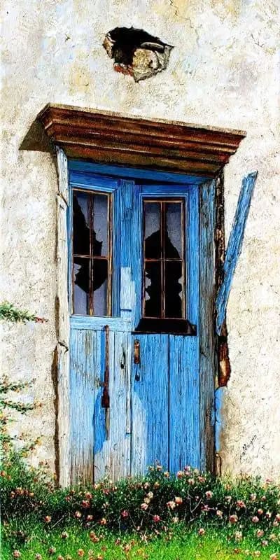 Old Lebanese Blue Broken Door